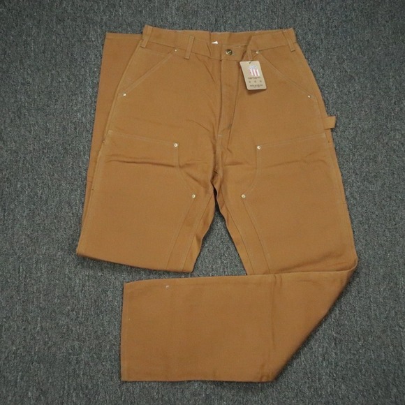 VINTAGE Carhartt Pants Men 34x36 Brown Double Knee Duck Loose Utility B01 USA‎